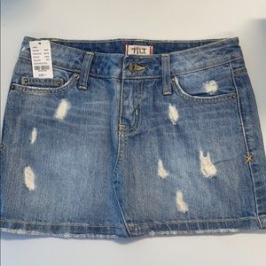 NWT TILT distressed denim skirt size 1